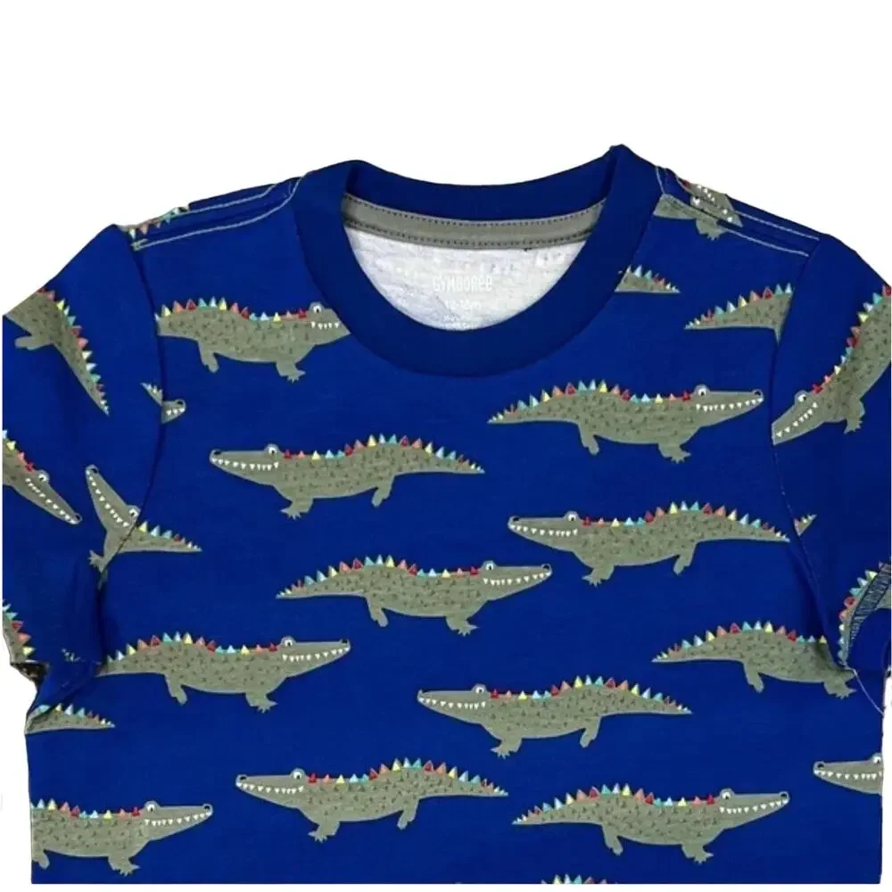 NWT Gymboree Boys Royal Blue W/Alligator Rainbow Print Top - SIZE 12-18 Months